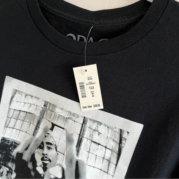 2PAC trust nobody Vintage New With Tags Black T-Shirt Size Medium - Picture 6 of 9